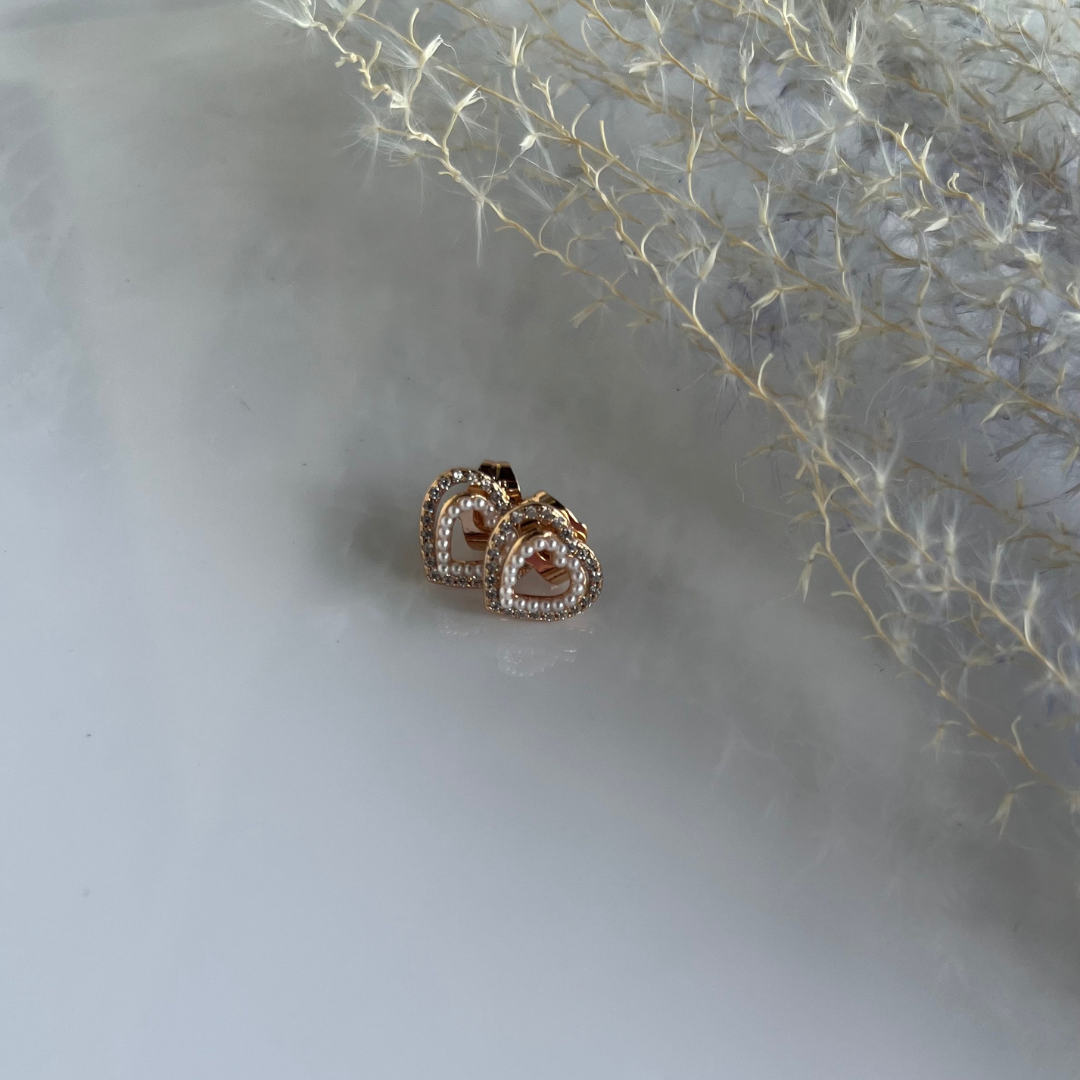 Heart Pearl Earrings