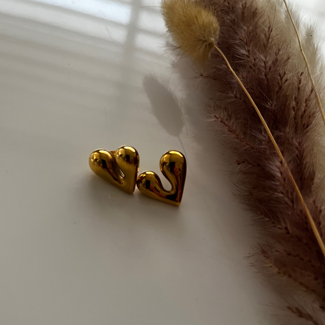 Gold Heart Earrings