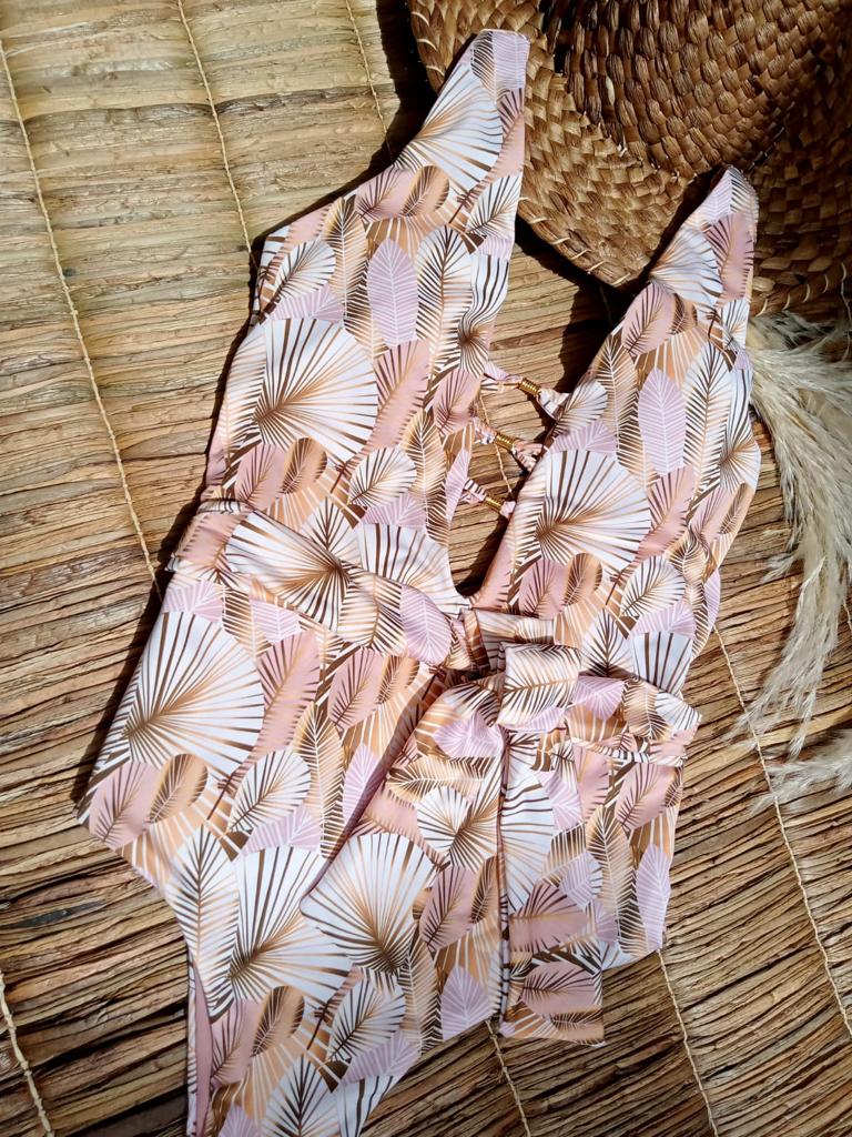 GOLD LEAVES PRINT ONE PIECE